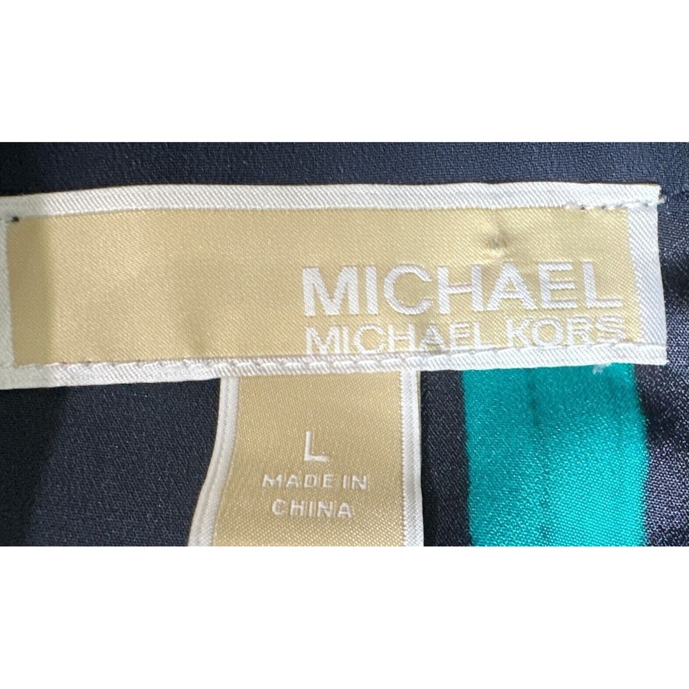 Michael Kors Cemetric Y Neck Tasseled Sheer Blouse - Size L Bohemian‎ - Picture 4 of 4